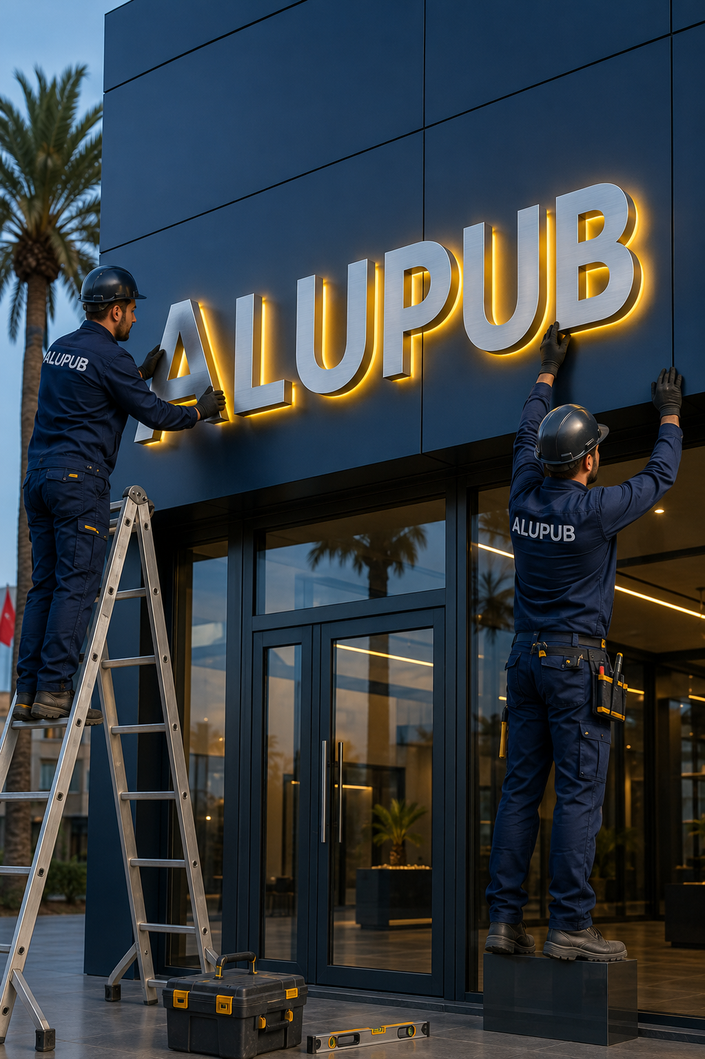 Habillage de façade commerciale par AluPub à Tanger